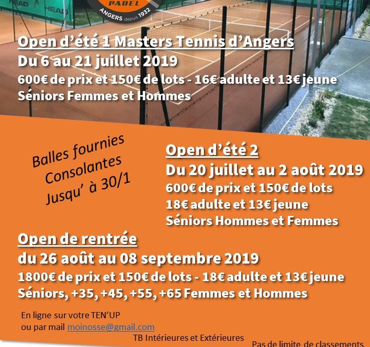 3 Tournois cet été à l’ATC !