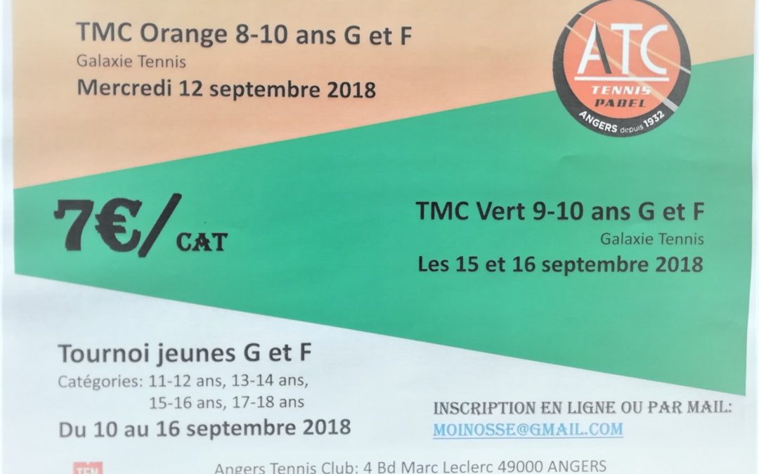 TOURNOIS JEUNES EN SEPTEMBRE