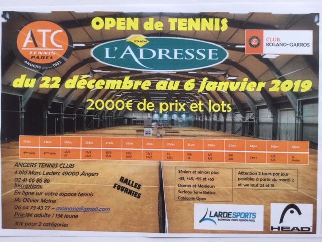 OPEN de Tennis L’ADRESSE